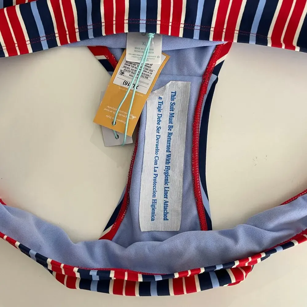 Kona Sol Low Rise Multicolor Stripe Swim Bottom Size XL
